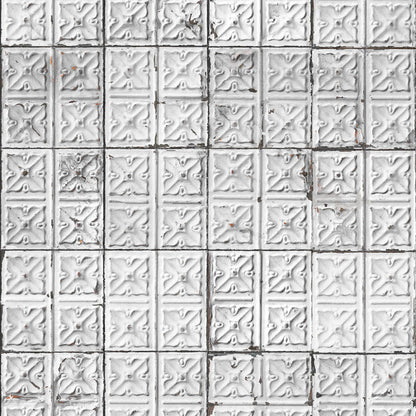 Brooklyn Tin Tiles Wallpaper - Grey
