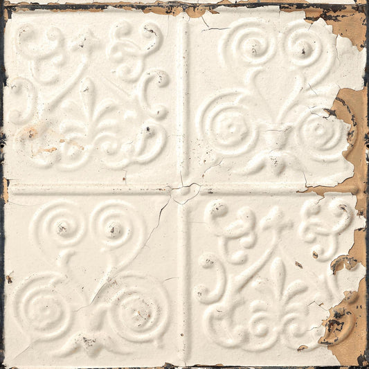 Brooklyn Tin Tiles Wallpaper- Off White