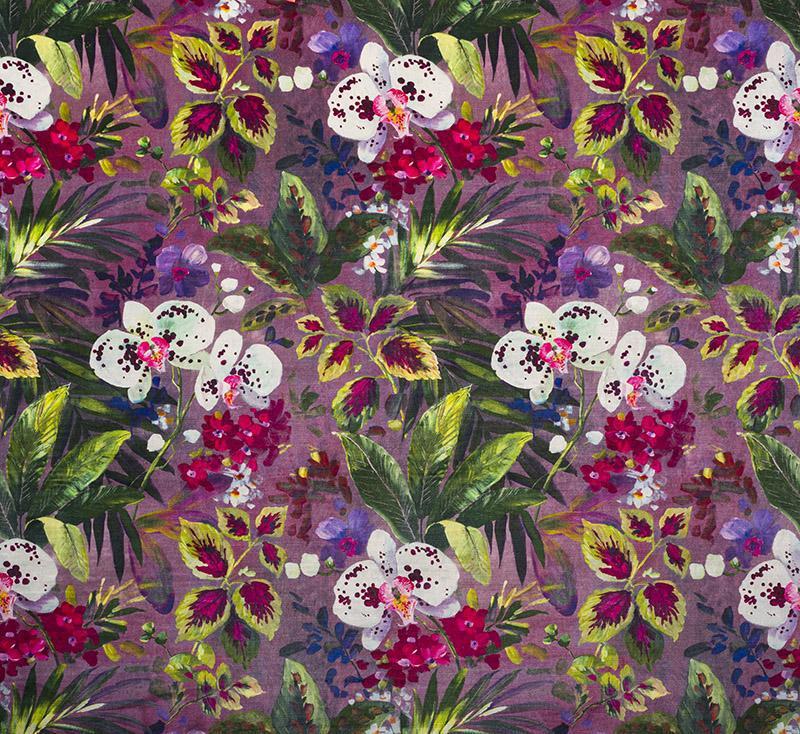 Abundance Orchid Velvet Fabric - Amethyst