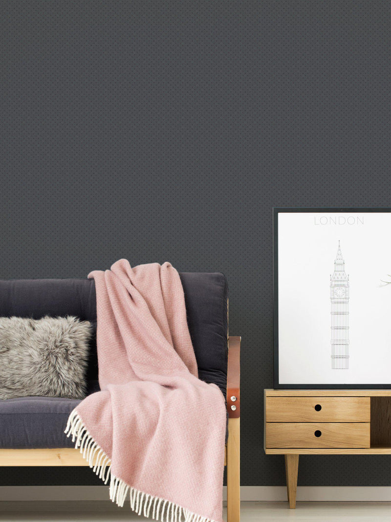 Asian Fusion Textured Wallpaper - Black