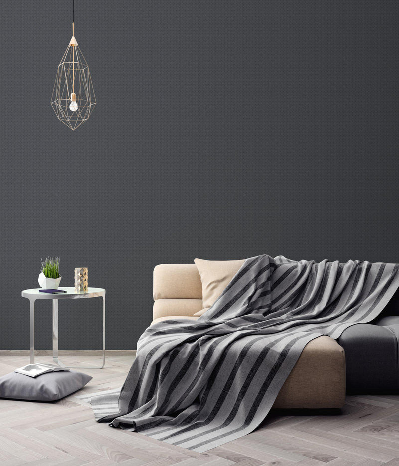 Asian Fusion Textured Wallpaper - Black