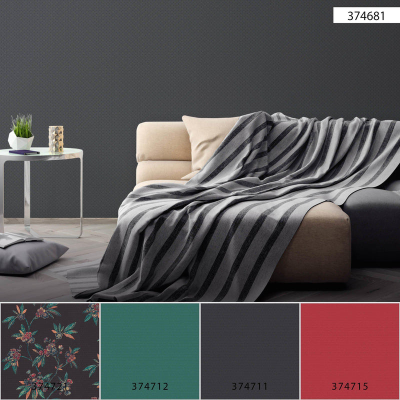 Asian Fusion Textured Wallpaper - Black