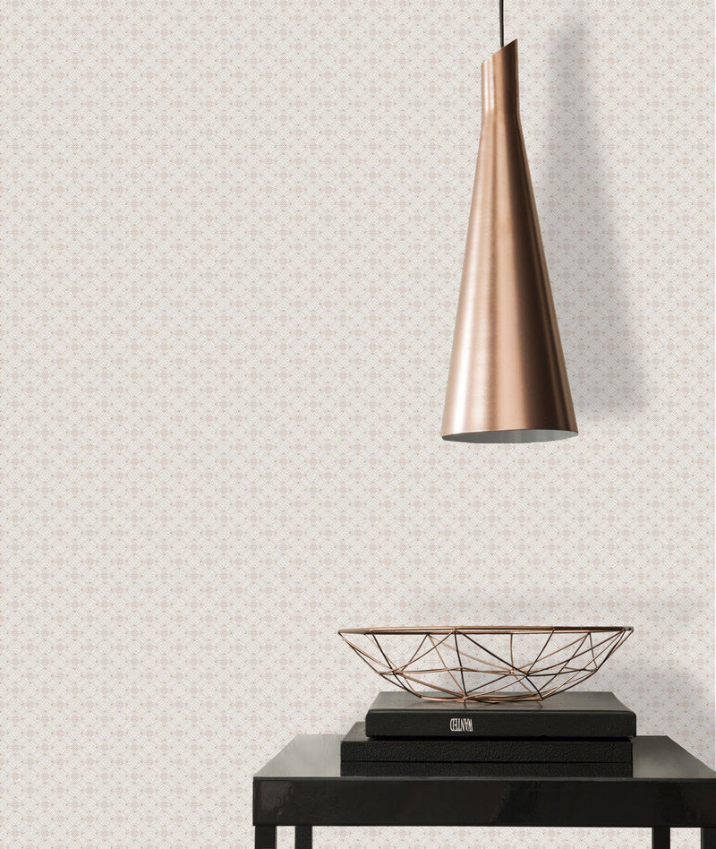 Asian Fusion Textured Wallpaper - Cream/White/Grey