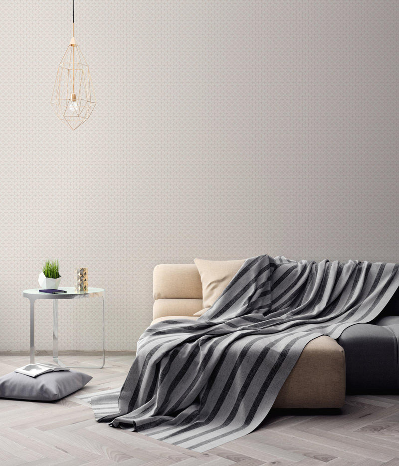 Asian Fusion Textured Wallpaper - Cream/White/Grey
