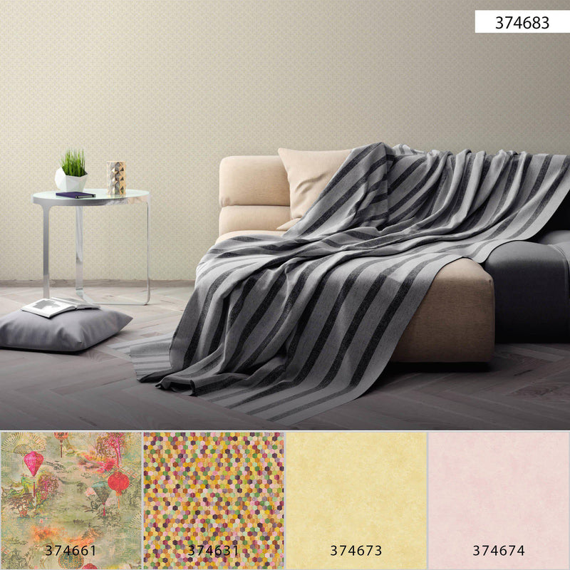 Asian Fusion Textured Wallpaper - Grey