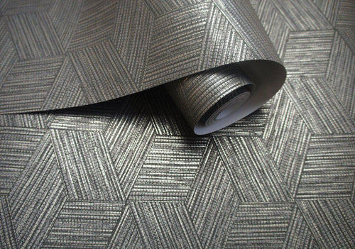 Bakau Grasscloth Wallpaper - Charcoal