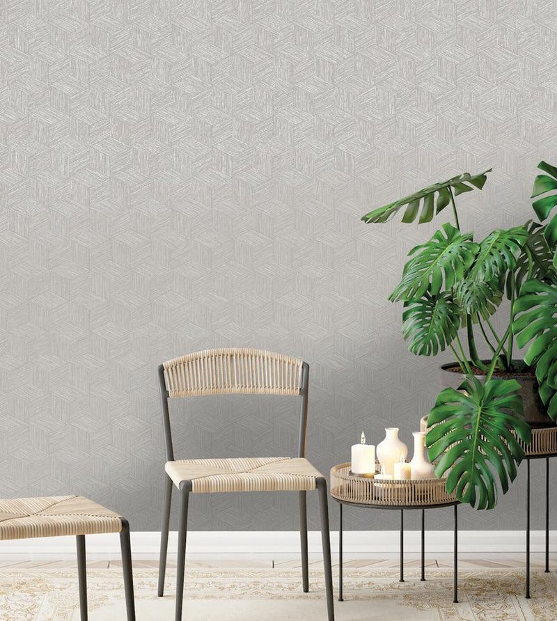 Bakau Grasscloth Wallpaper - Grey