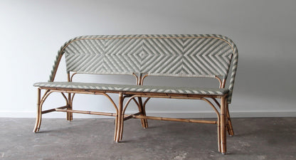Barcelona Bench Seat - Sage/White