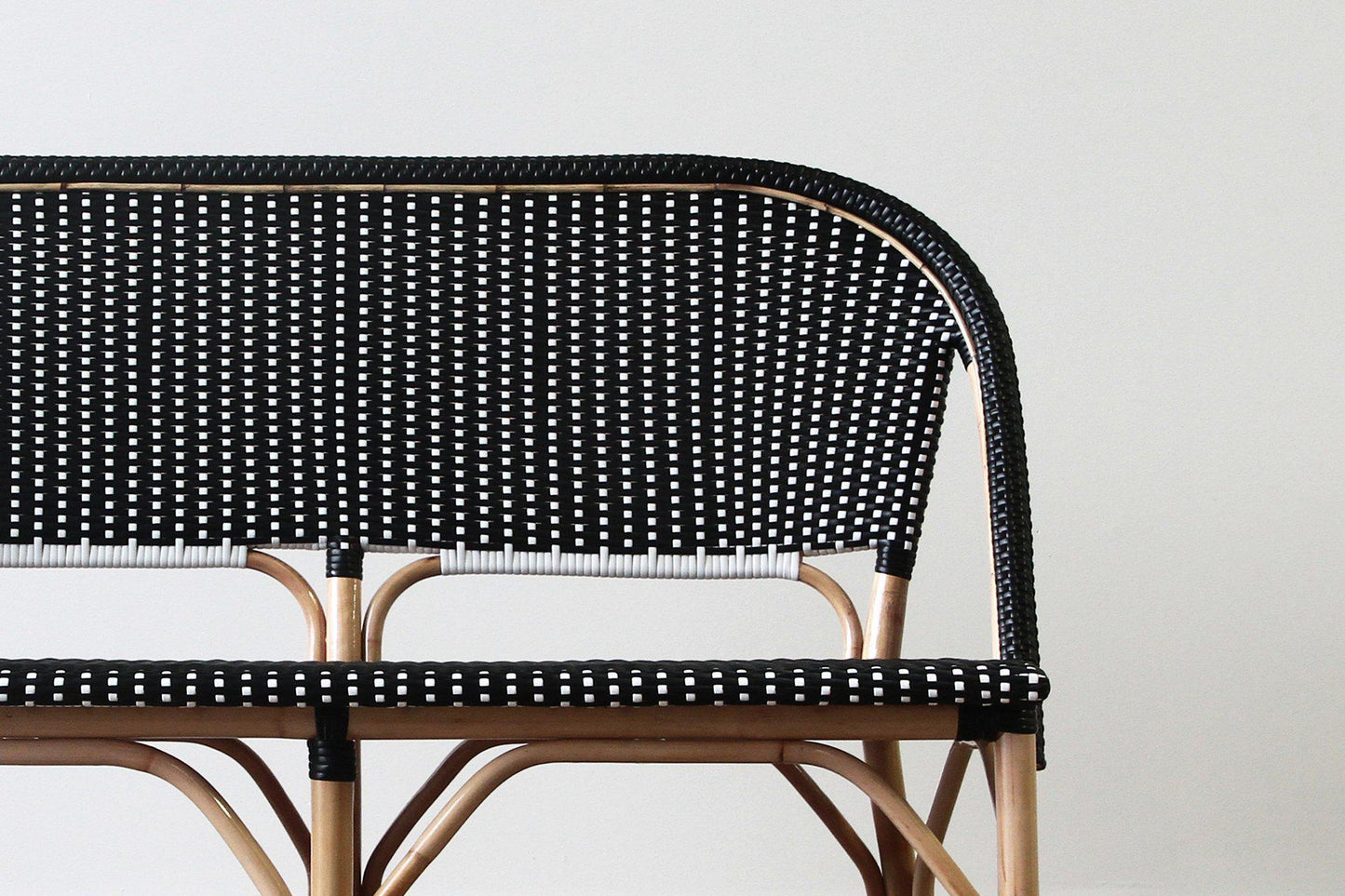 Barcelona Rattan Bench Seat - Black/white
