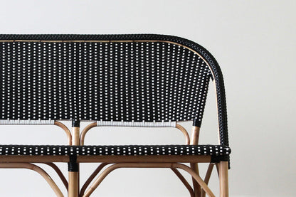 Barcelona Rattan Bench Seat - Black/white