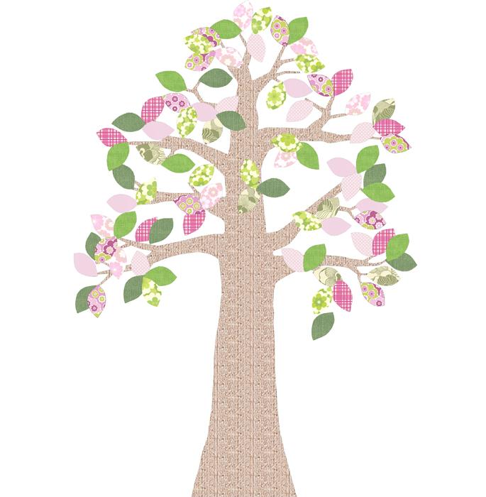 Bark + Pink - Vintage Wallpaper Tree