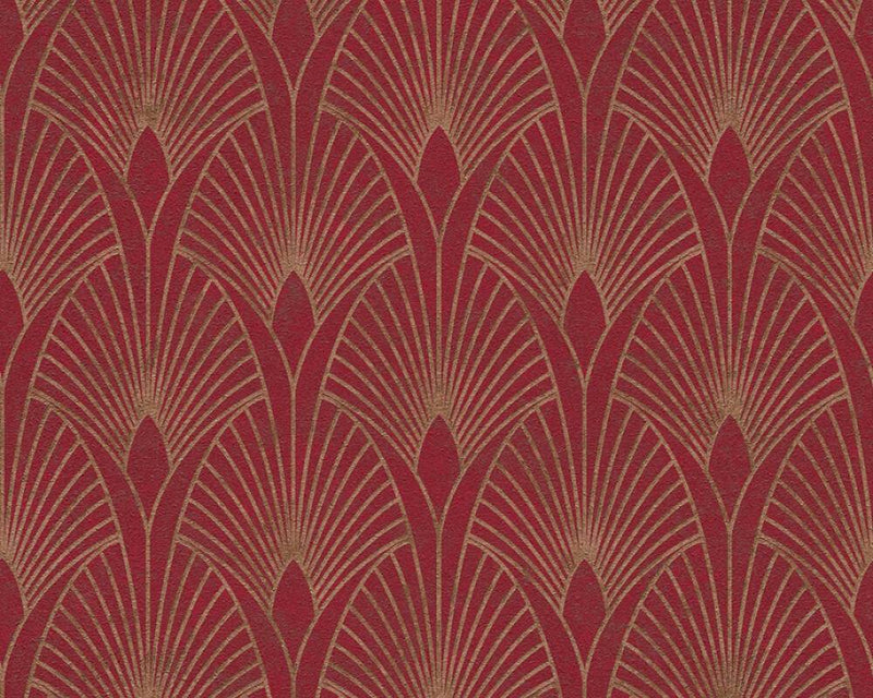 Baroque Wallpaper - Red/Gold