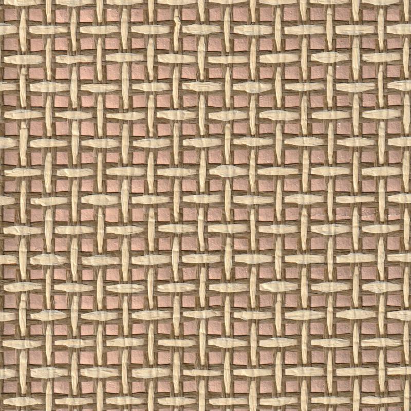 Basket Case - Grasscloth Wallpaper - Rose Gold