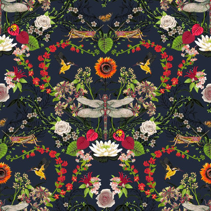 Dragon Fly Velvet - Indigo