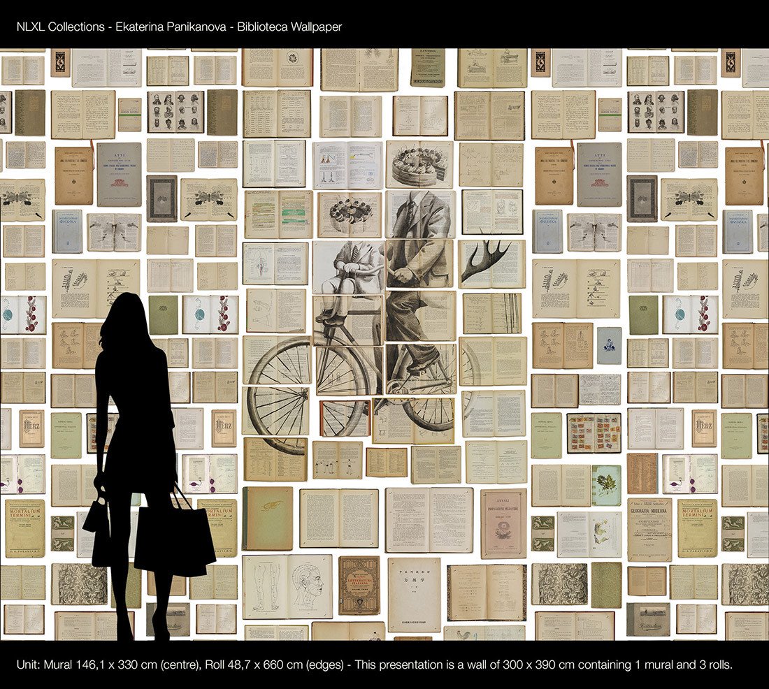 "Biblioteca Series" Mural wallpaper by Ekaterina Panikanova - 5 different styles NZ-Wallpaper