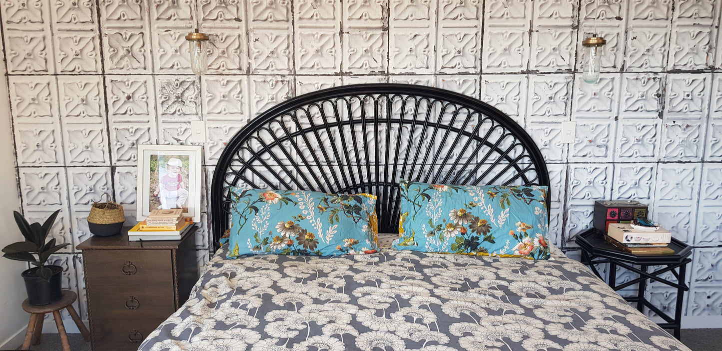 Black Butterfly King Size Head Board