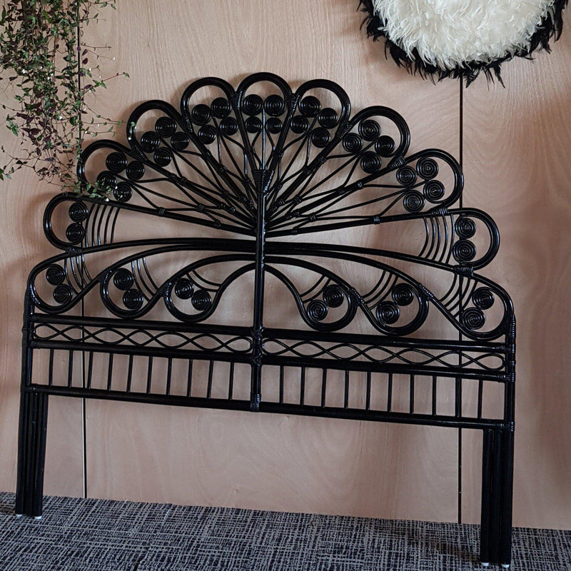 Black Gloss Peacock Headboard