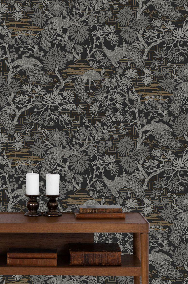 Black Oriental Wallpaper - NZ