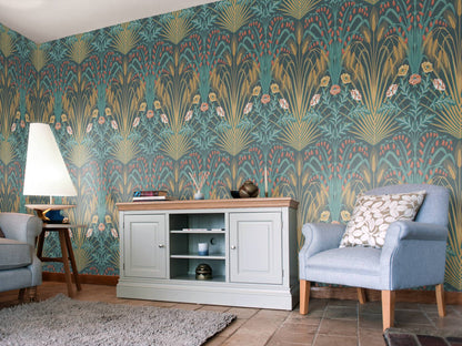 Blue Belle Wallpaper - 3 Colours NZ-Wallpaper