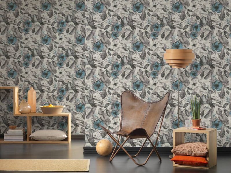 Blue Floral Wallpaper