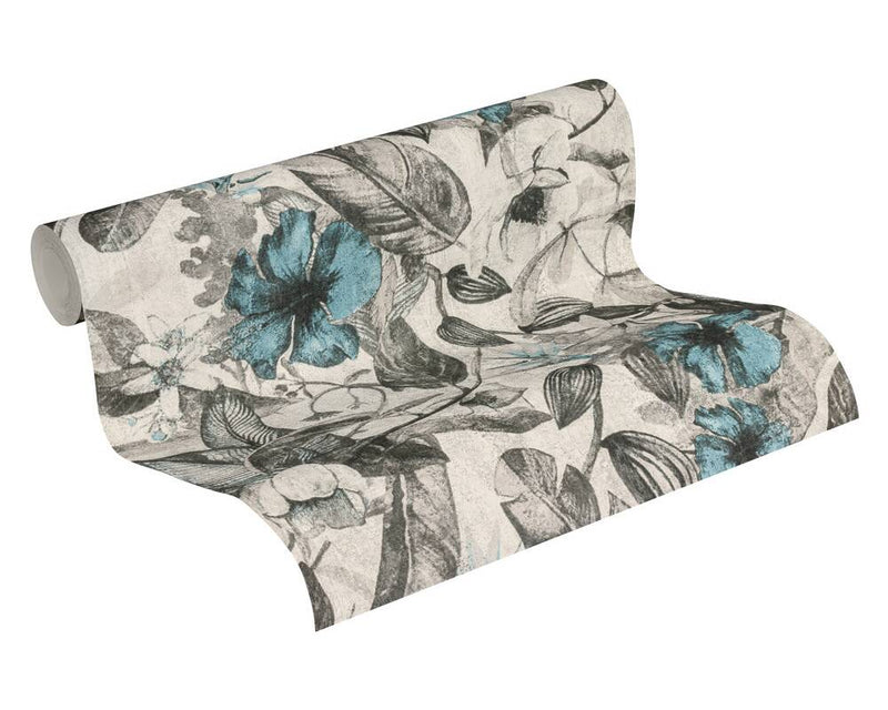 Blue Floral Wallpaper