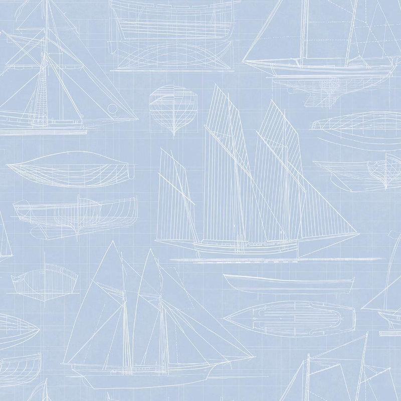 Boat Sketch Wallpaper - 5 Colours