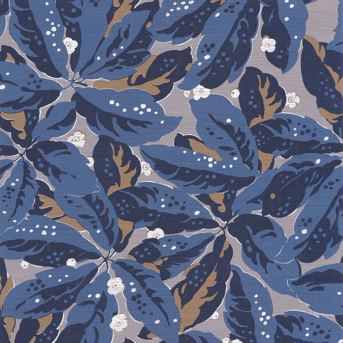 Greenery Leaf Wallpaper - Blue - Discontinuing