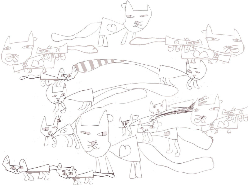 Cats with Earrings Mural Wallpaper