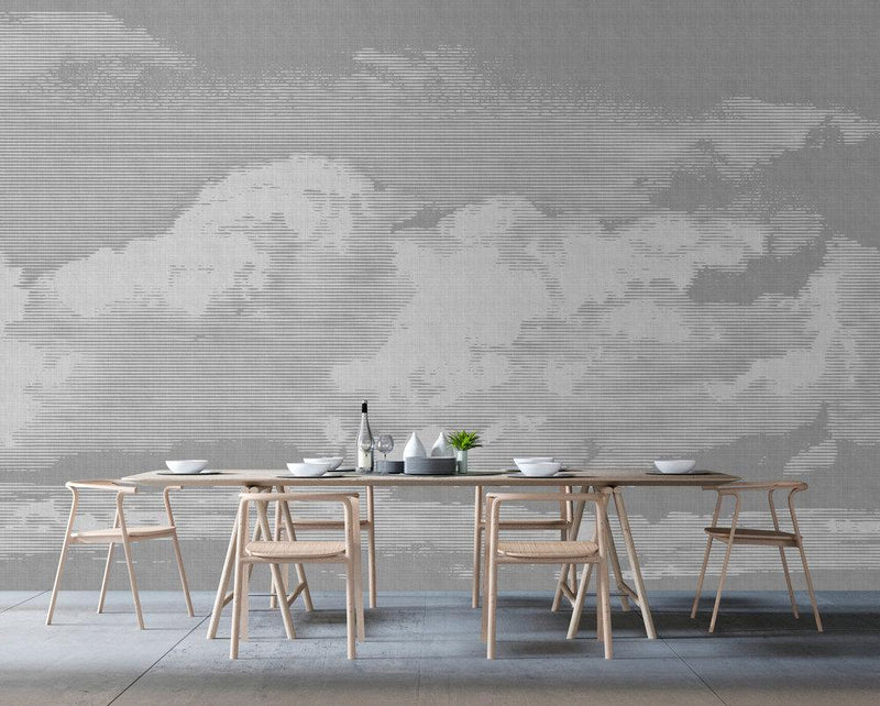 Cloudy Day Mural - Grey