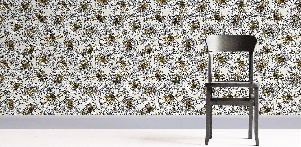 Cream and Gold Mackenzie Country Wallpaper