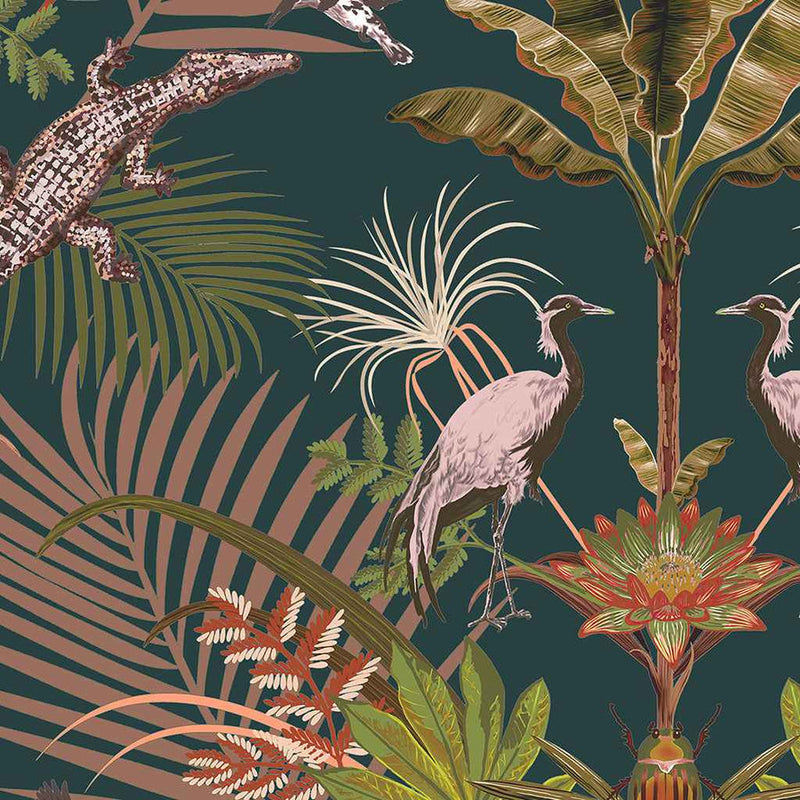 Crocodilia Wallpaper - 4 Colours