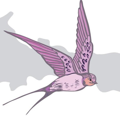 Custom Colour - Lilac - Birds Fly Wallpaper
