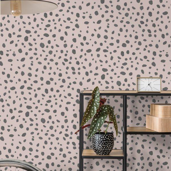Dalmatian Spots Wallpaper - Pink - LAST ROLL