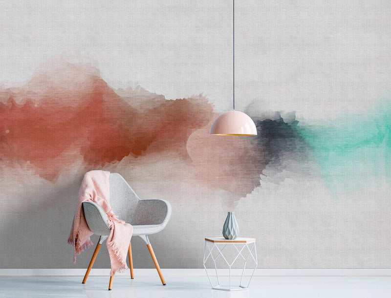 Daydream Cloud Mural - Orange/Green