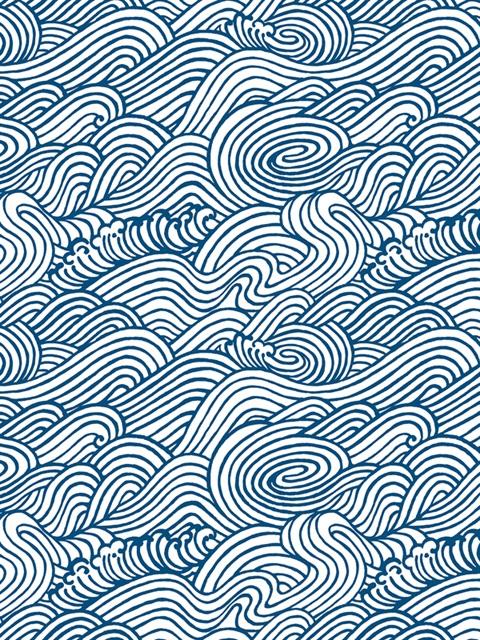 Deep Blue Aqua Wave Wallpaper - New Zealand