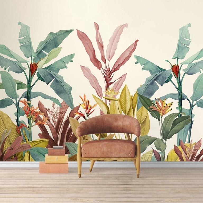 Dreamy Banana Leaf Mural