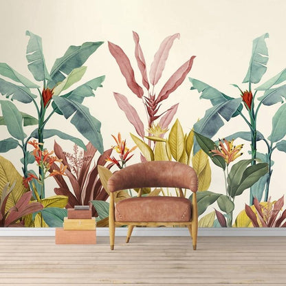 Dreamy Banana Leaf Mural