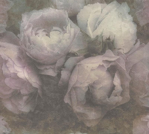 Dreamy Rose Wallpaper - Dusky Grey