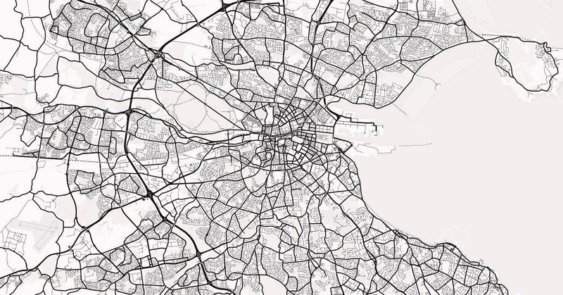 Dublin City Map Wallpaper