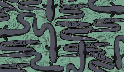 Eel Wallpaper - Green