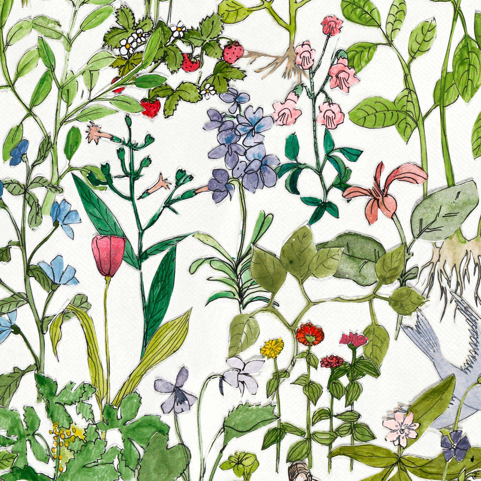 Enchanted Garden Mural wallpaper - 7 different sizes NZ-Wallpaper