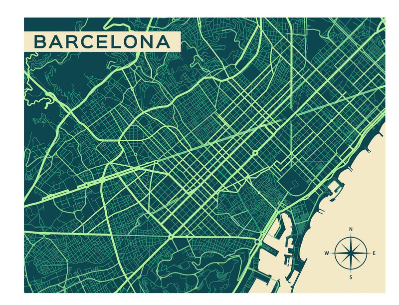 European City Art Map Murals - Many Cities NZ-Mural