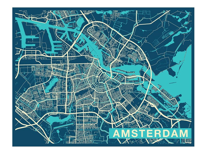 European City Art Map Murals - Many Cities NZ-Mural