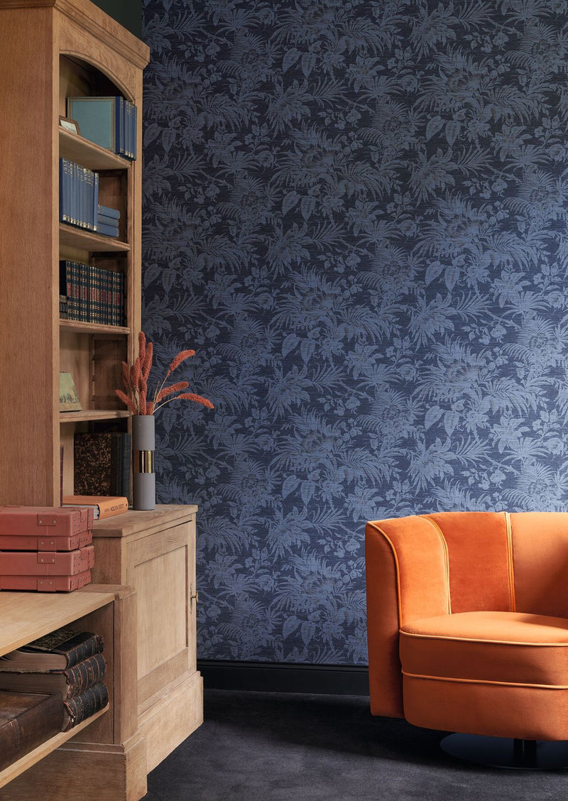Fern Wallpaper - Navy