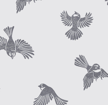 Fantail Flight Wallpaper - Black/White
