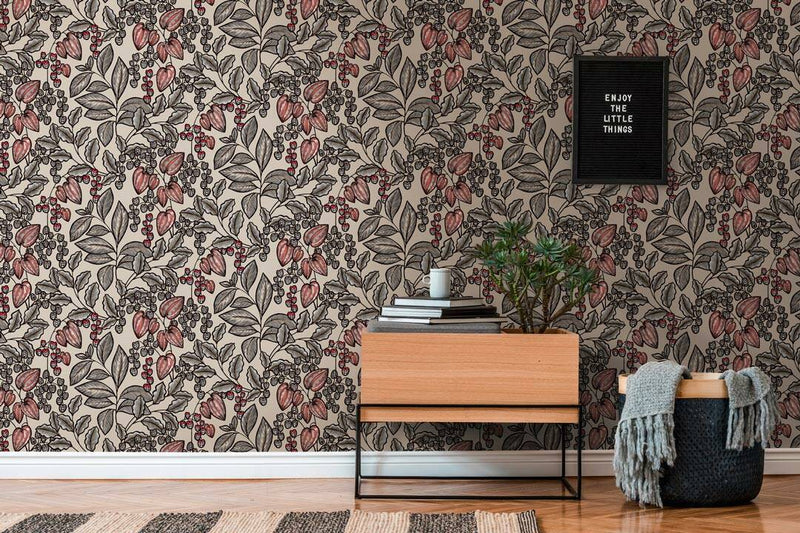 Floral Vine Wallpaper - 5 Colours NZ-Wallpaper