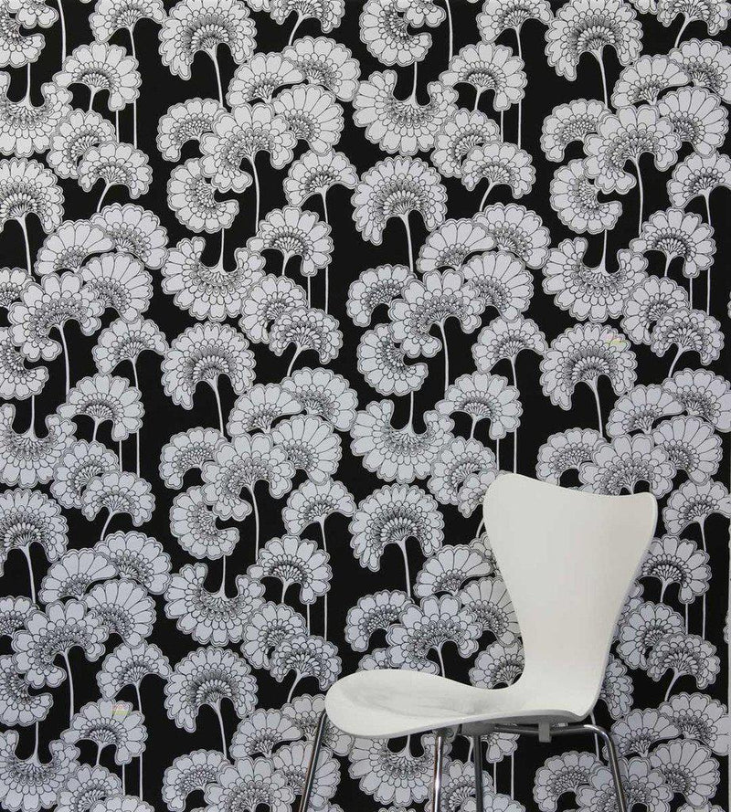 Florence Broadhurst Fabric  - Japanese Floral - Soot