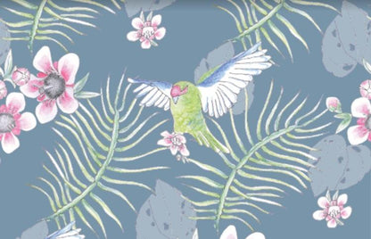 Fly Home Bird Mural in Blue