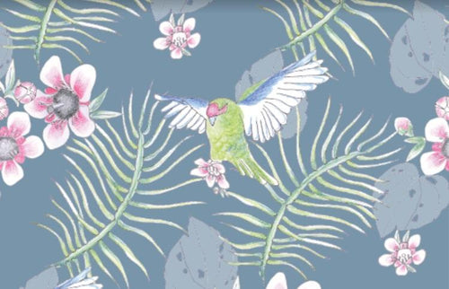 Fly Home Bird Mural in Blue