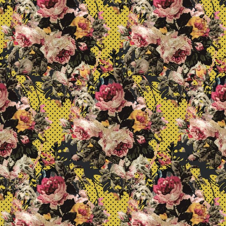 Full Bloom Floral Fabric - Yellow